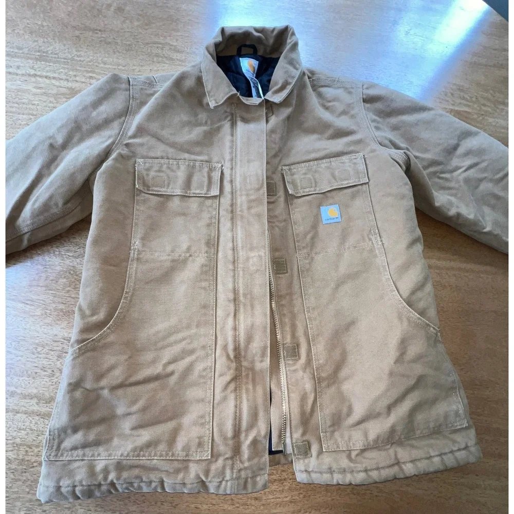 Carhartt Women's WC026 Sandstone Coat Jacket Brown Quilted Lined Size M Medium - Picture 8 of 10